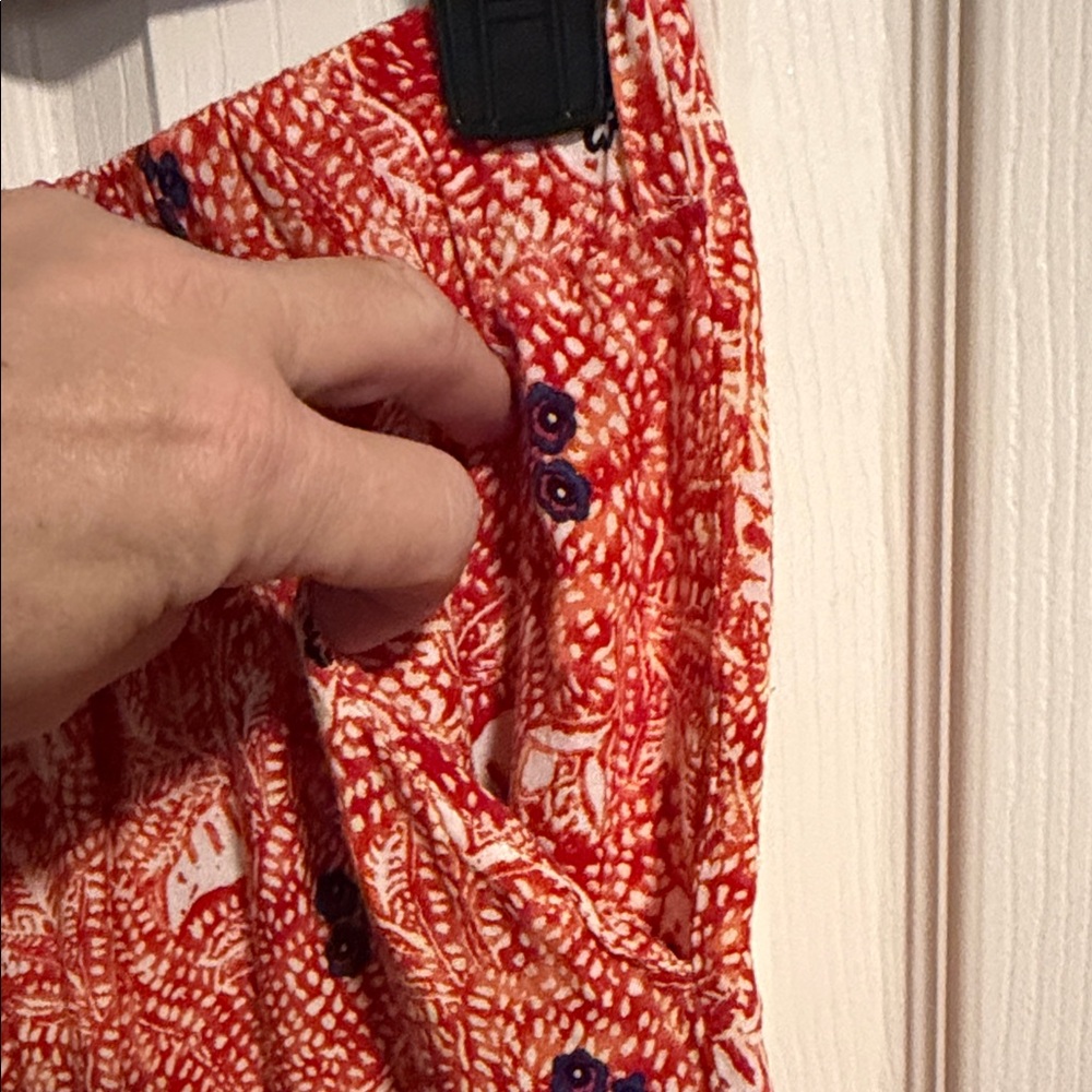 🌵CAbi Red and Blue Patterned Mini Skirt - Picture 3 of 5